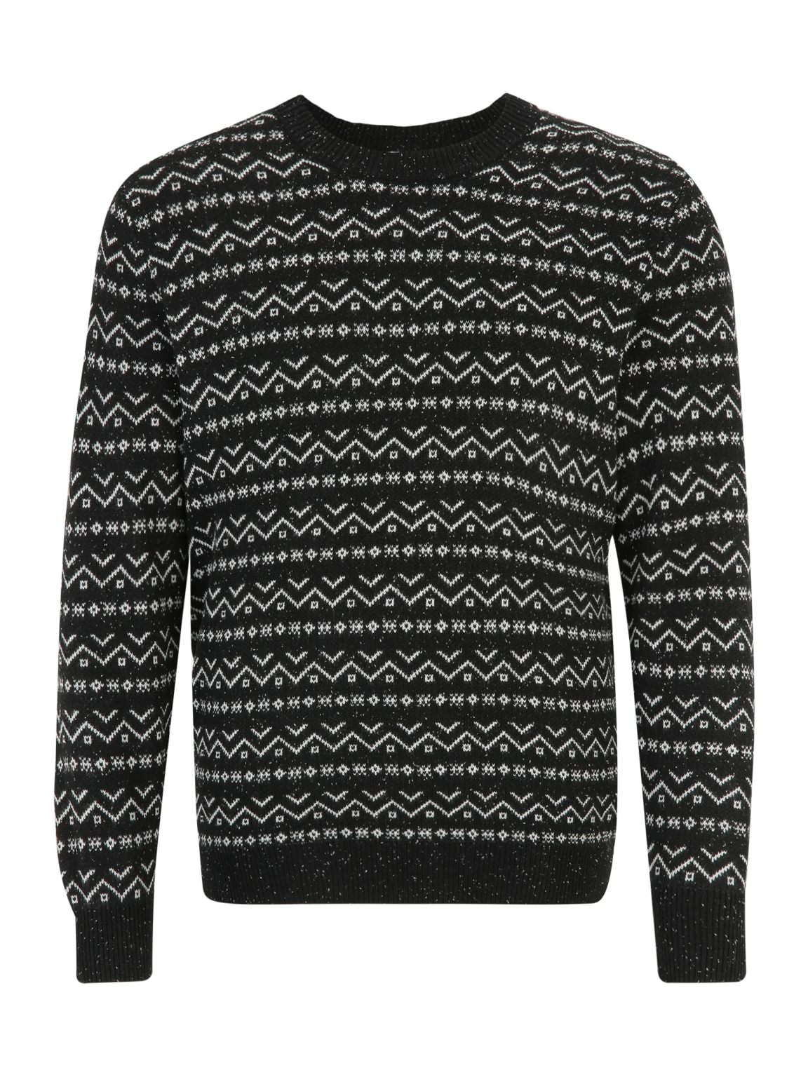 Jack & Jones Plus Pulover  gri amestecat / verde închis / negru / alb