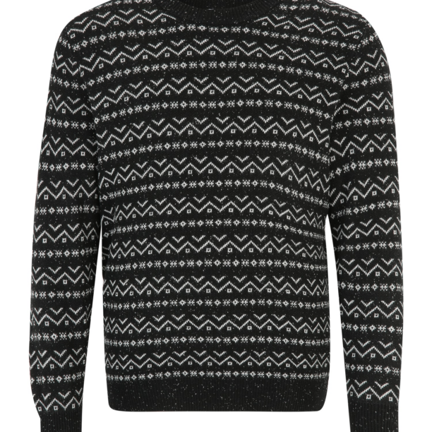 Jack & Jones Plus Pulover  gri amestecat / verde închis / negru / alb