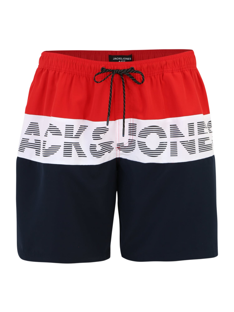 Jack & Jones Plus Șorturi de baie 'FIJI'  albastru marin / roșu / alb