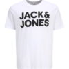 Jack & Jones Plus Tricou 'JJECORP'  negru / alb