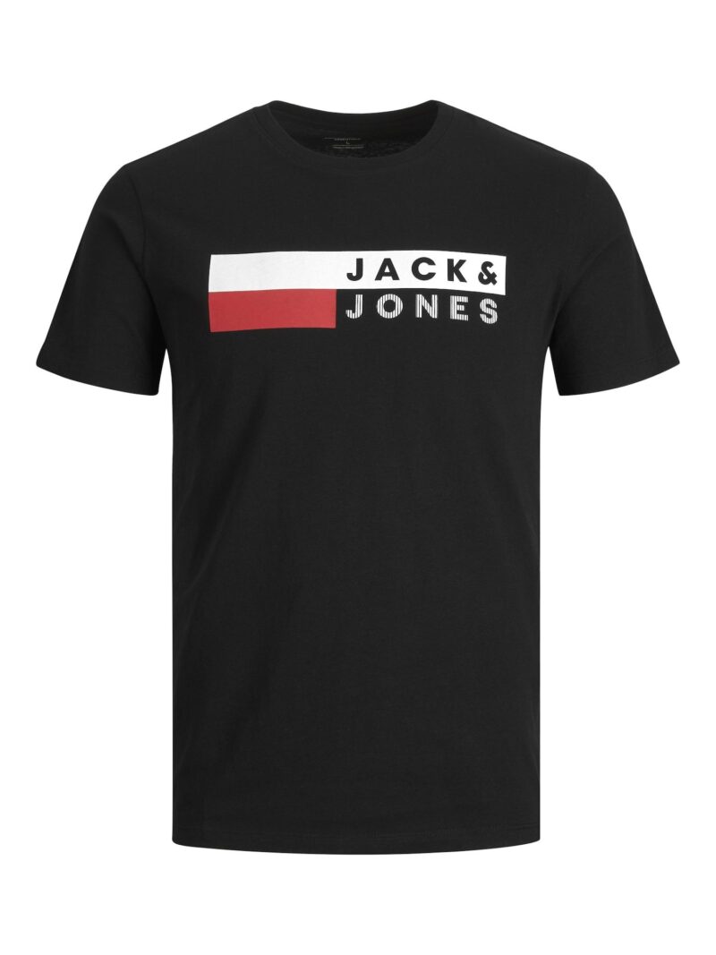 Jack & Jones Plus Tricou 'JJECorp'  roșu / negru / alb