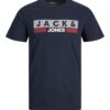 Jack & Jones Plus Tricou  albastru / gri / roșu bordeaux / alb