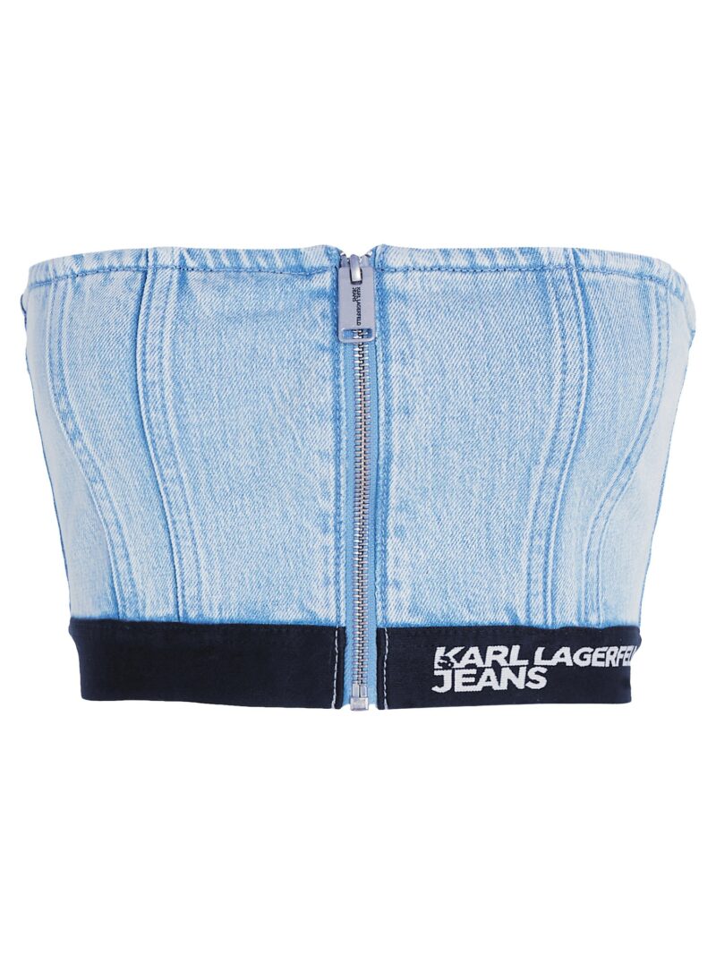 KARL LAGERFELD JEANS Top  albastru deschis / negru / alb