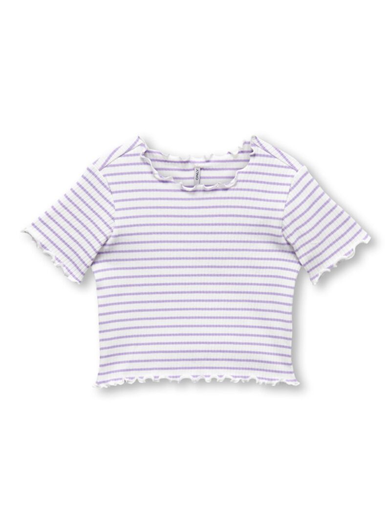 KIDS MINI GIRL Tricou 'Gila'  mov deschis / alb