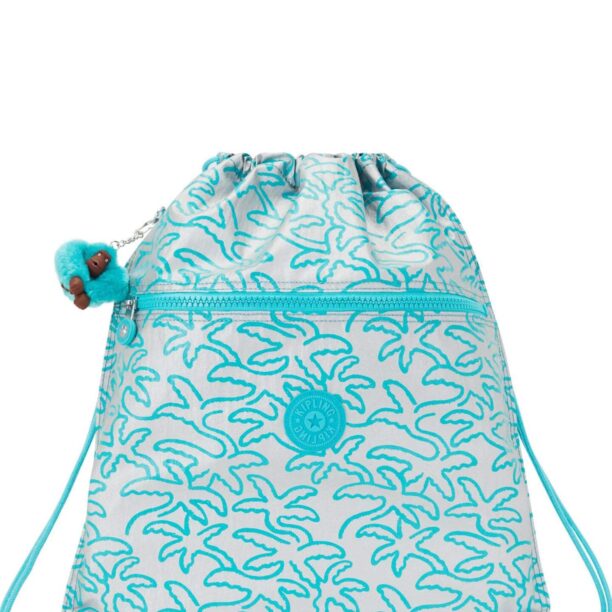 KIPLING Ghiozdan sac 'Supertaboo'  cyan / argintiu