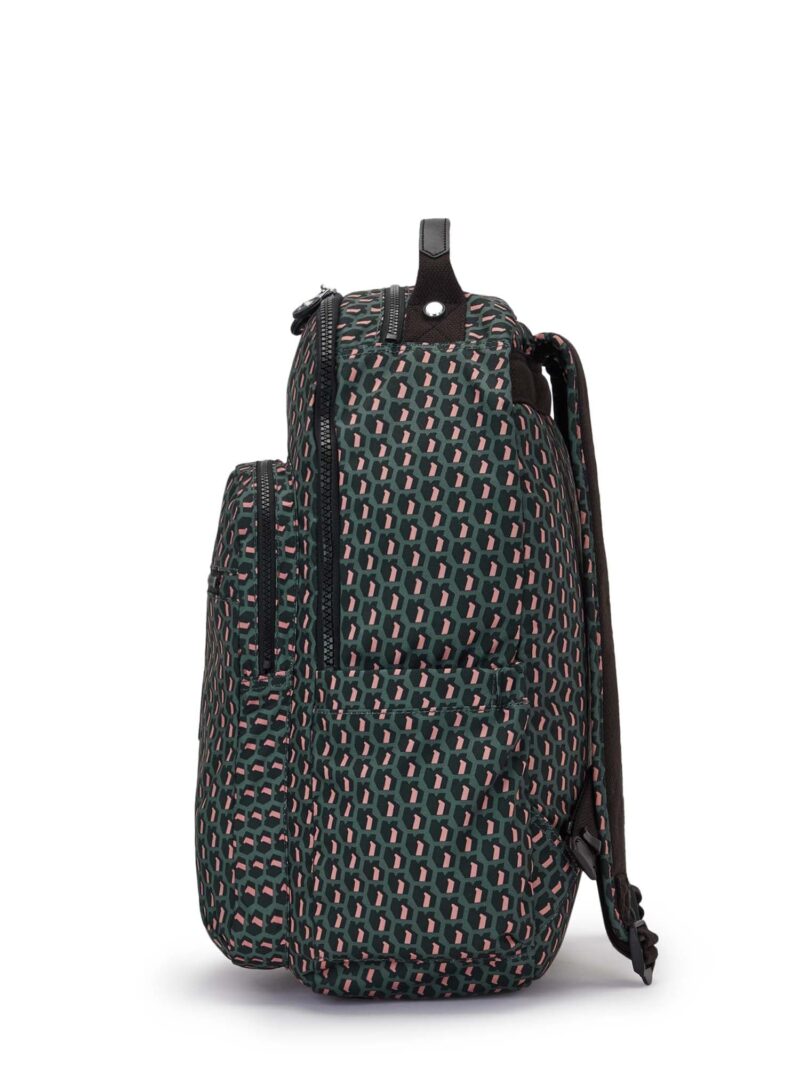 KIPLING Rucsac 'SEOUL'  verde / roz / negru