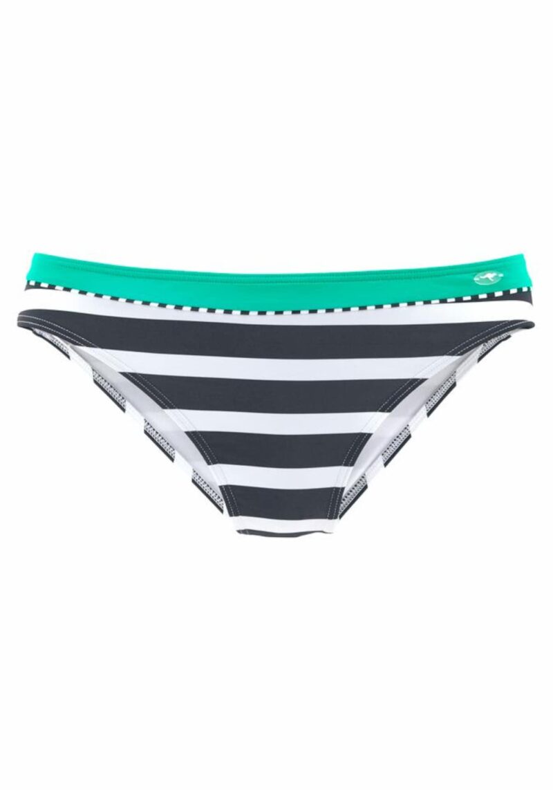 KangaROOS Slip costum de baie  verde jad / negru / alb