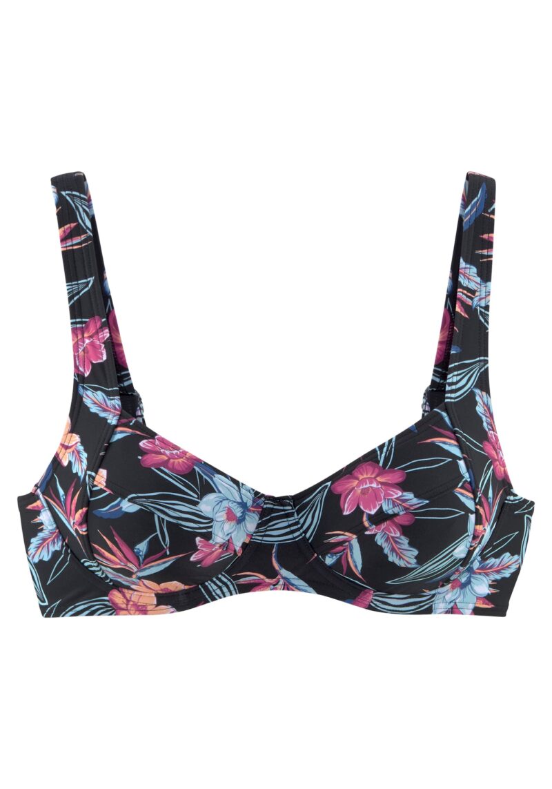 KangaROOS Sutien costum de baie  albastru deschis / portocaliu piersică / fucsia / negru