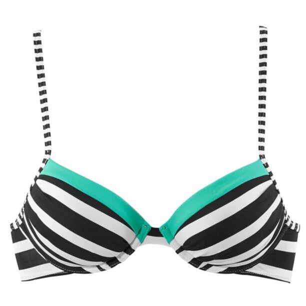 KangaROOS Sutien costum de baie  verde jad / negru / alb