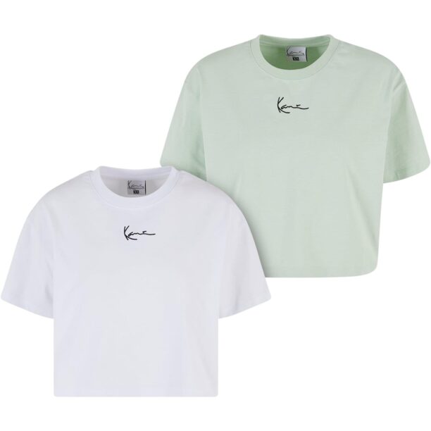 Karl Kani Tricou  verde pastel / negru / alb