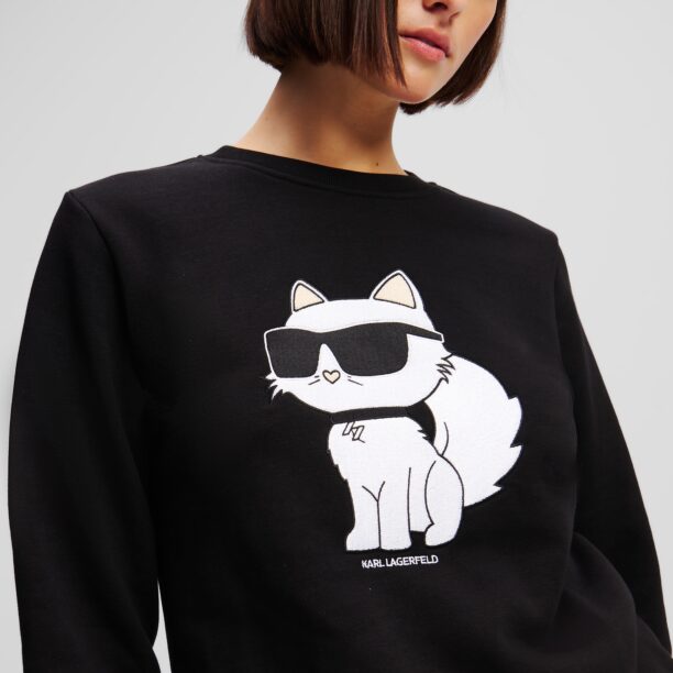 Preţ Karl Lagerfeld Bluză de molton 'Ikonik 2.0 Choupette'  crem / negru / alb