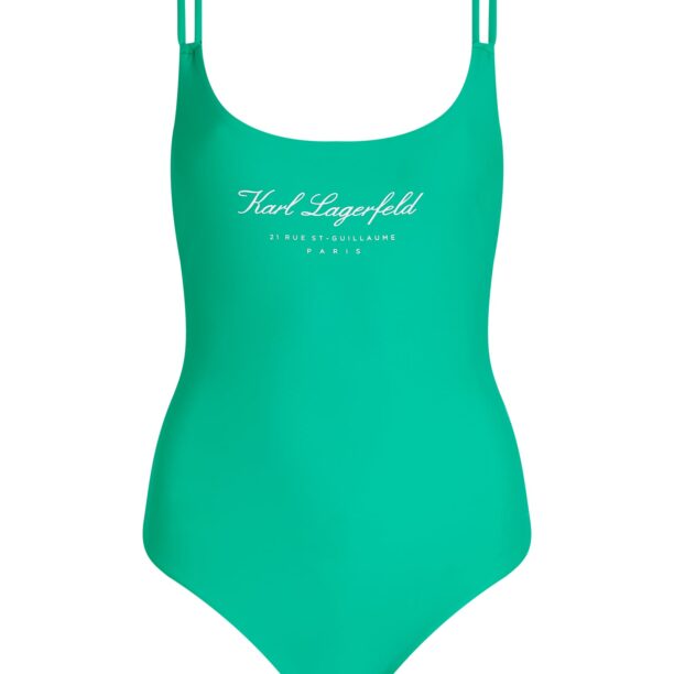 Karl Lagerfeld Costum de baie întreg 'Hotel'  verde / alb