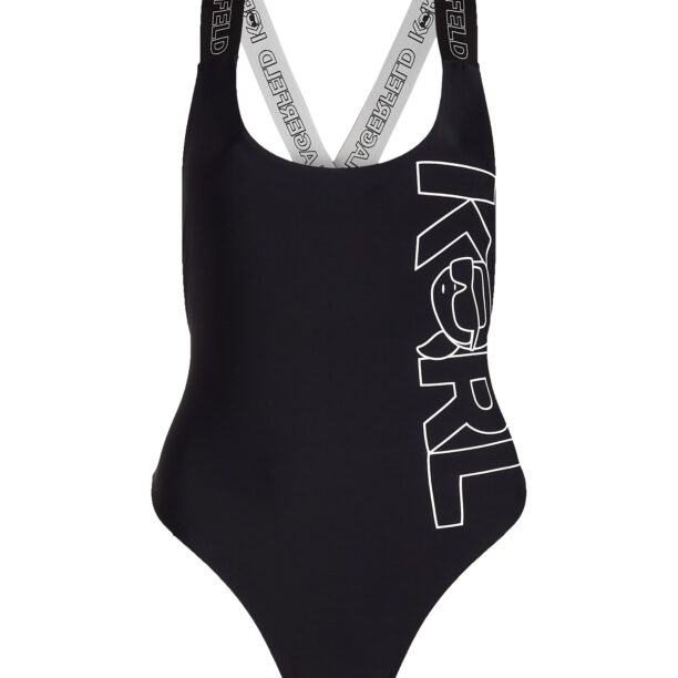 Karl Lagerfeld Costum de baie întreg  negru / alb