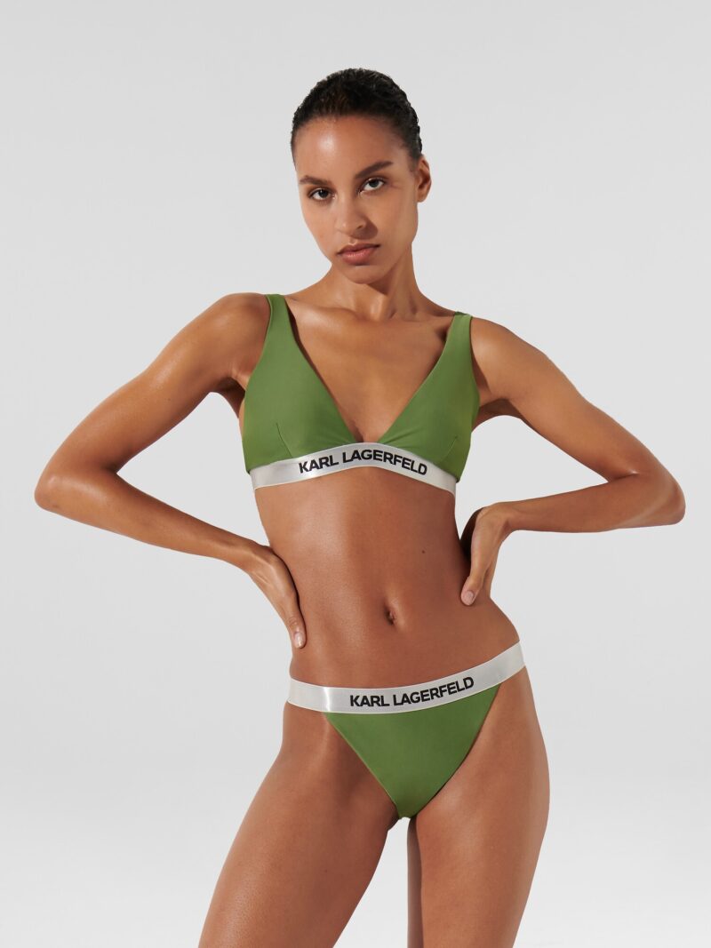 Karl Lagerfeld Slip costum de baie  gri / verde / negru