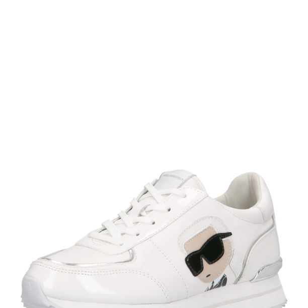 Karl Lagerfeld Sneaker low 'VELOCITA II'  maro cămilă / negru / argintiu / alb