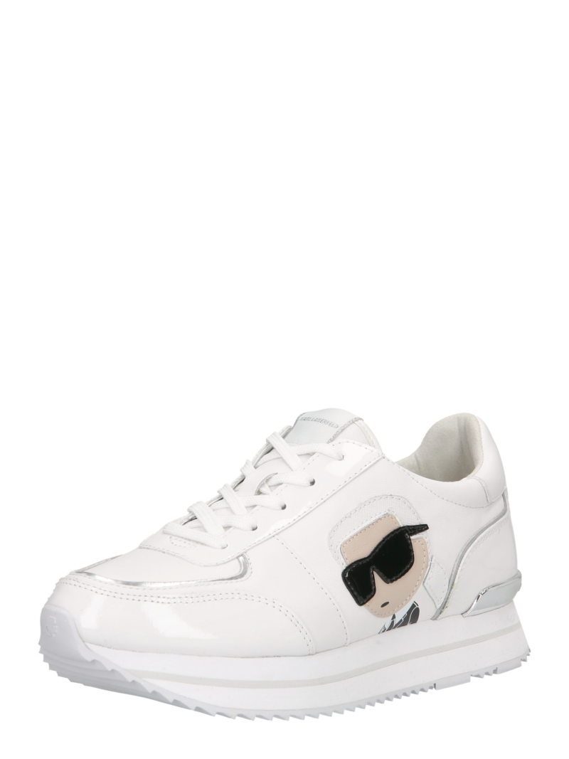 Karl Lagerfeld Sneaker low 'VELOCITA II'  maro cămilă / negru / argintiu / alb