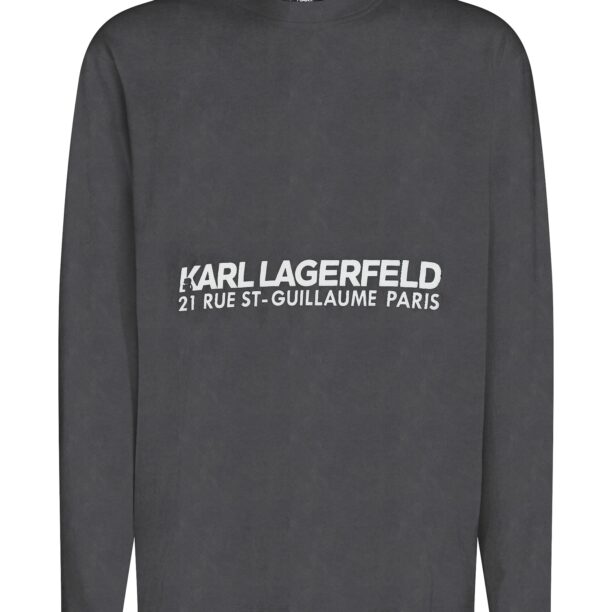 Karl Lagerfeld Tricou 'Rue St-Guillaume'  negru / alb