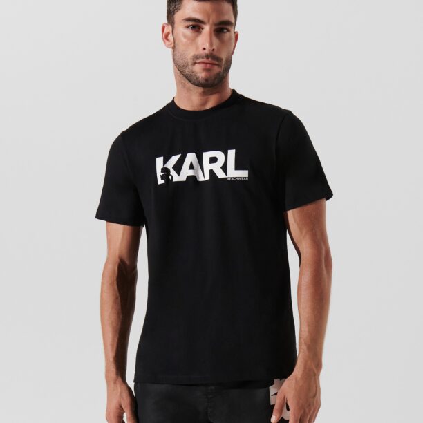 Karl Lagerfeld Tricou  negru / alb