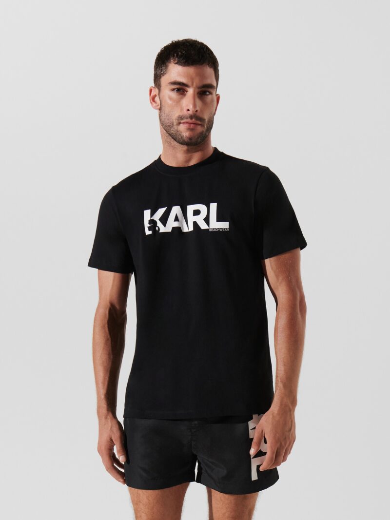 Karl Lagerfeld Tricou  negru / alb