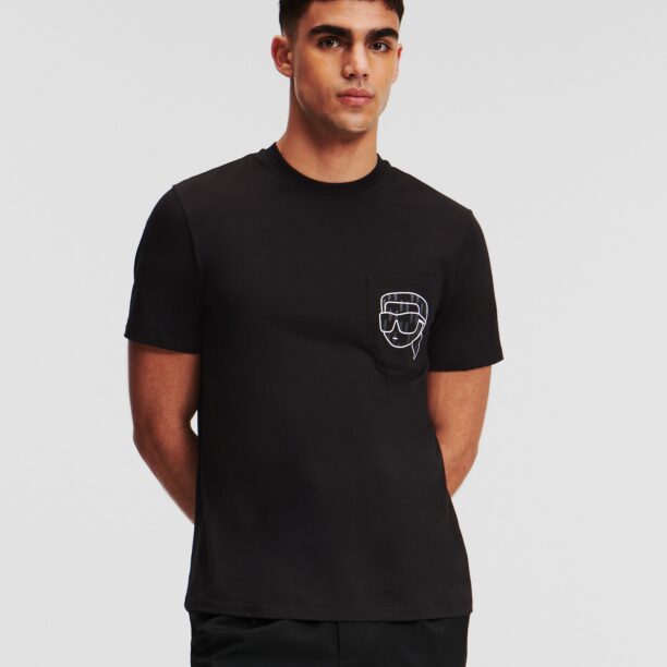 Karl Lagerfeld Tricou  negru / alb