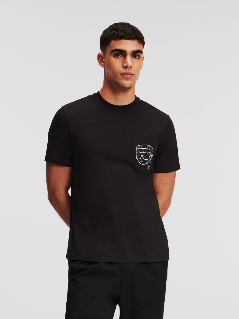 Karl Lagerfeld Tricou  negru / alb