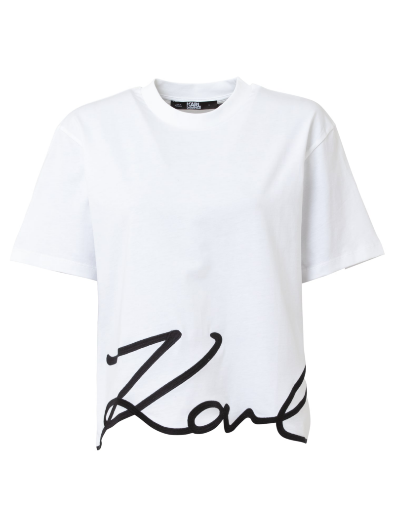 Karl Lagerfeld Tricou  negru / alb