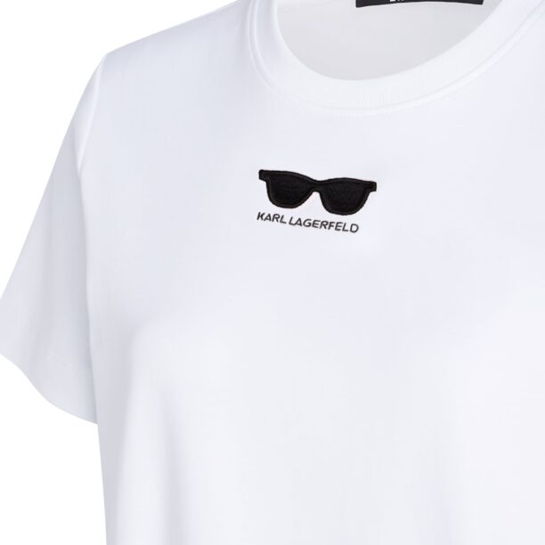 Karl Lagerfeld Tricou  roz / alb