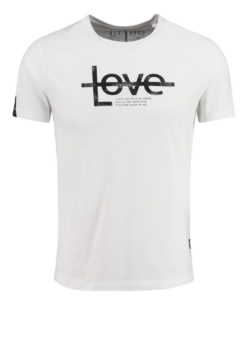 Key Largo Tricou 'MT LOVE YOU'  negru / alb