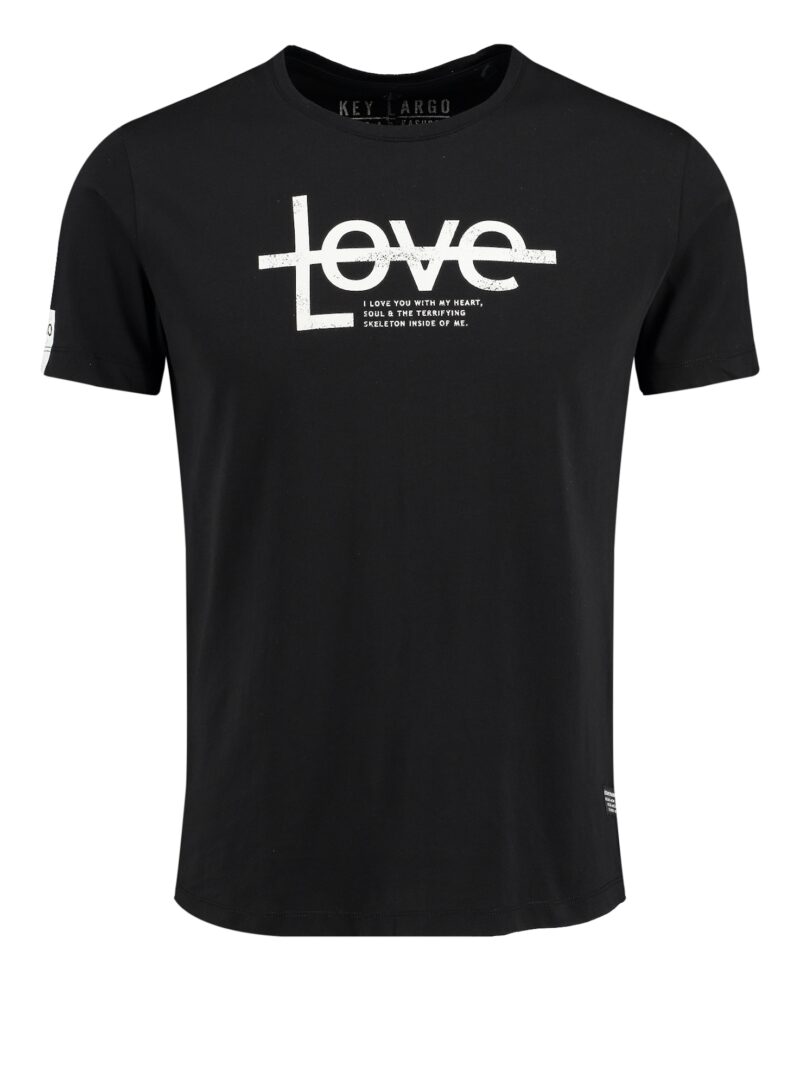 Key Largo Tricou 'MT LOVE YOU'  negru / alb