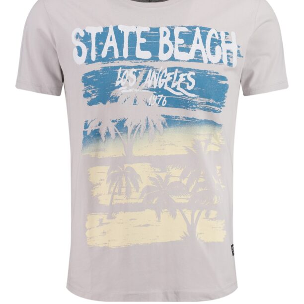 Key Largo Tricou 'MT STATE BEACH'  albastru / galben / gri