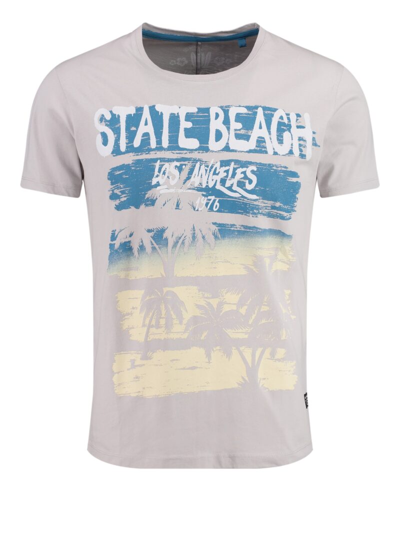 Key Largo Tricou 'MT STATE BEACH'  albastru / galben / gri