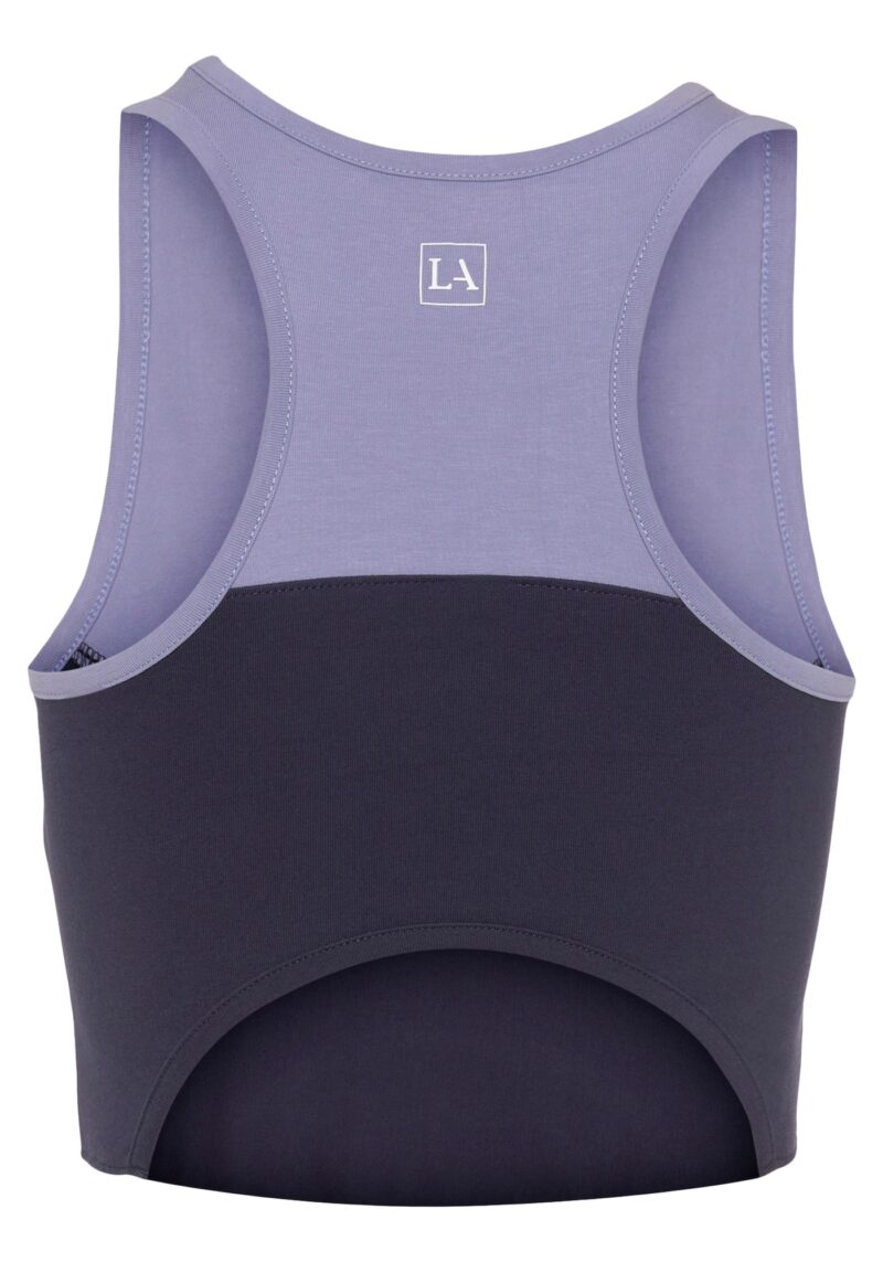 LASCANA ACTIVE Sport top  albastru noapte / lila / alb