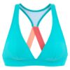 LASCANA ACTIVE Sutien de costum de baie sport  albastru aqua / corai / roșu pepene