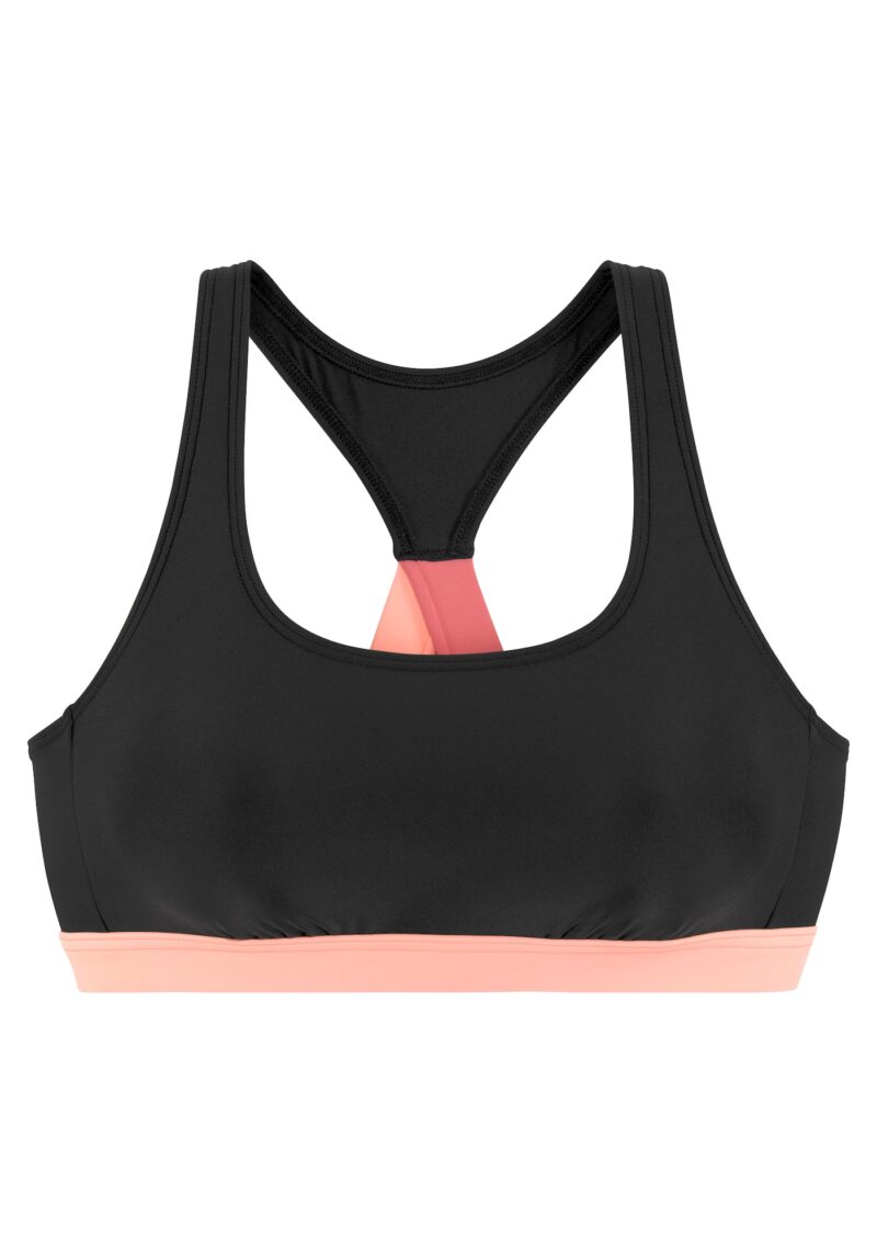 LASCANA ACTIVE Sutien de costum de baie sport  roz pastel / negru