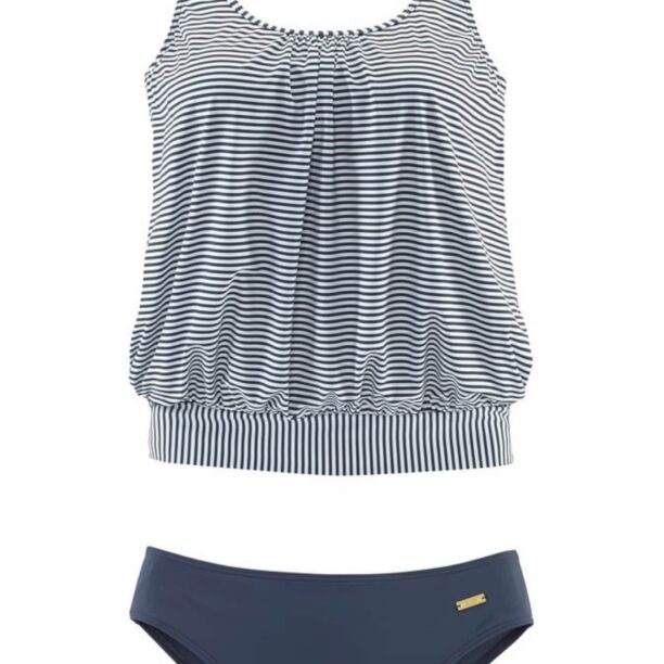 LASCANA Costum de baie Tankini  bleumarin / alb