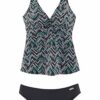 LASCANA Costum de baie Tankini  negru / alb