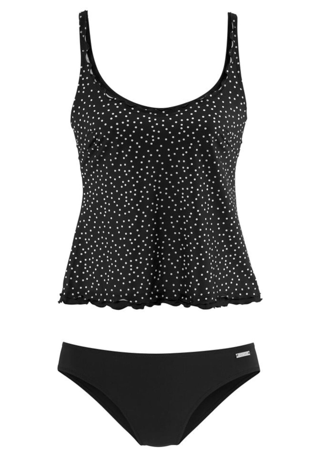 LASCANA Costum de baie Tankini  negru / alb