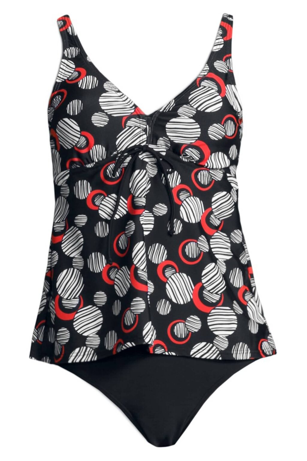 LASCANA Costum de baie Tankini  roșu / negru / alb
