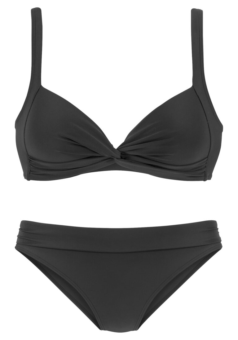 LASCANA Costum de baie două piese  negru