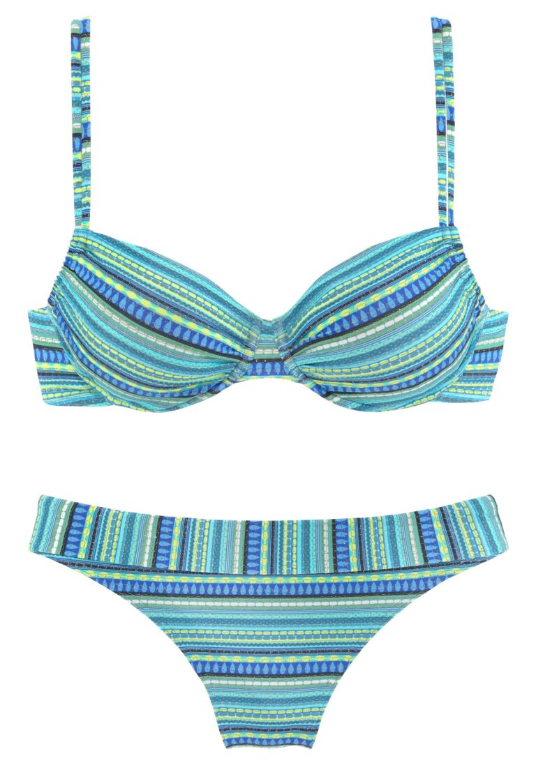 LASCANA Costum de baie două piese  turcoaz / albastru cobalt / albastru regal / azuriu / galben