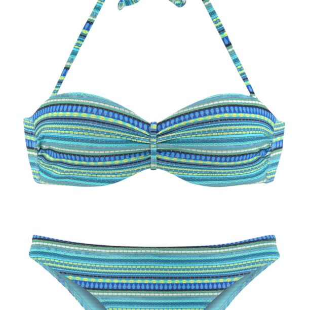 LASCANA Costum de baie două piese  turcoaz / albastru cobalt / albastru regal / azuriu / galben