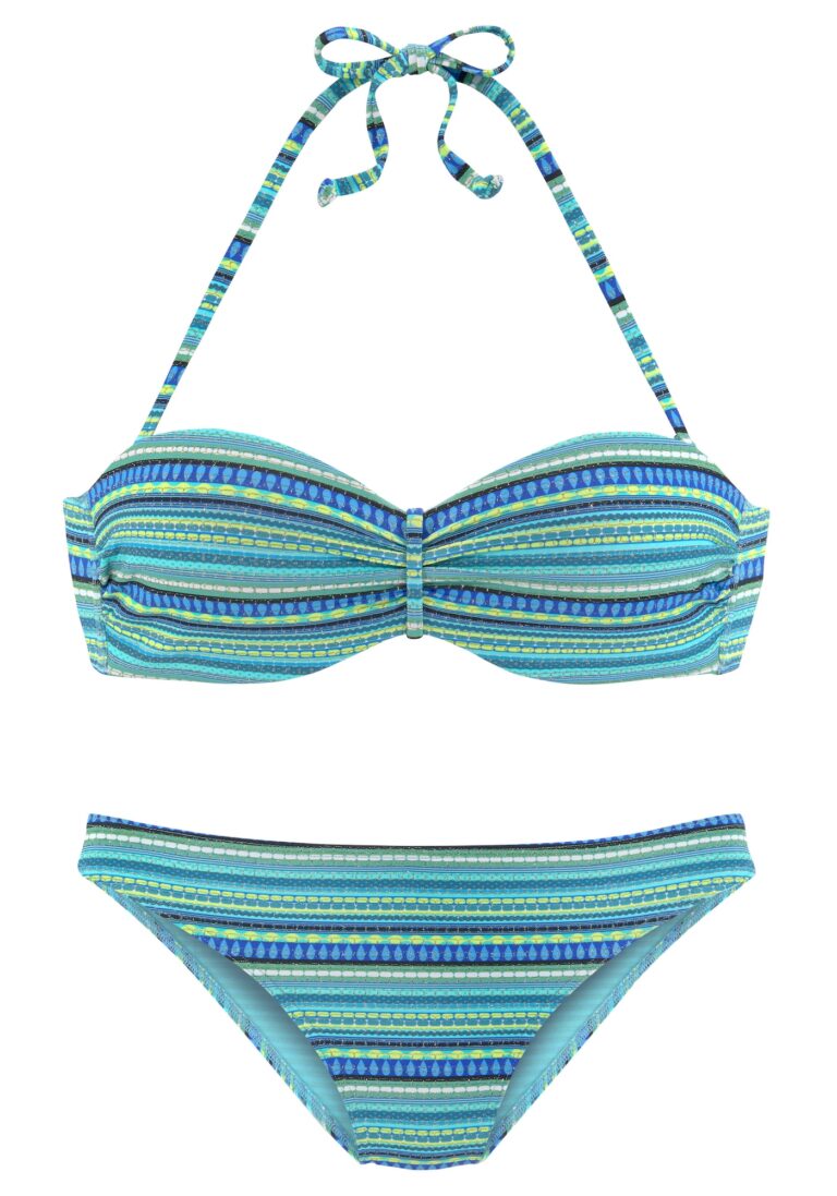 LASCANA Costum de baie două piese  turcoaz / albastru cobalt / albastru regal / azuriu / galben