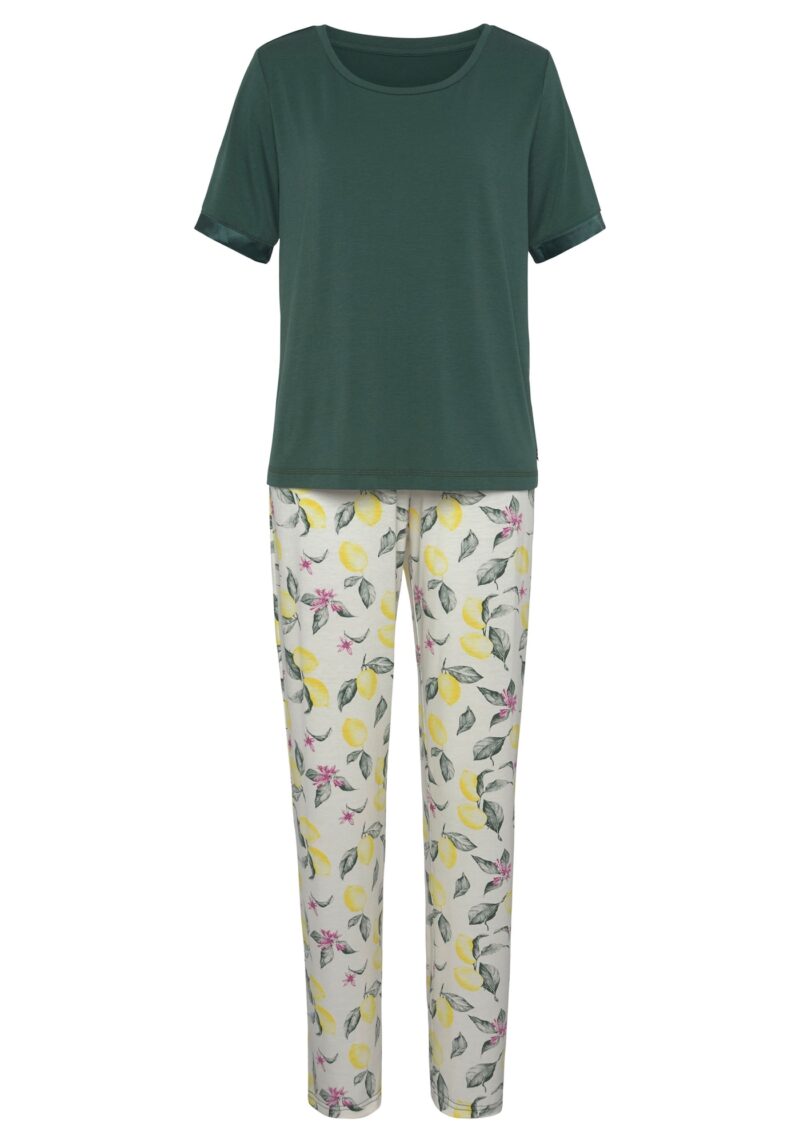 LASCANA Pijama 'LAS Summer Fruits PJ'  verde / mai multe culori