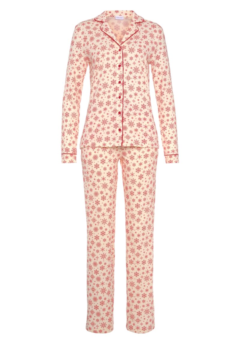 LASCANA Pijama 'Xmas'  roz pastel