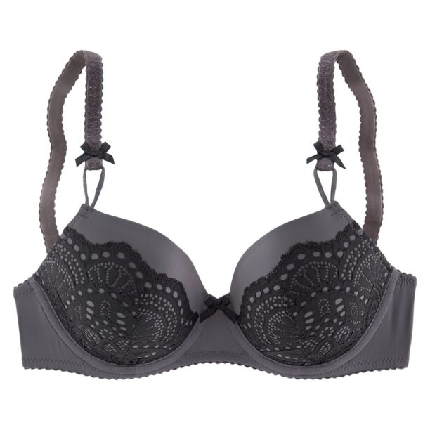 LASCANA Sutien 'Aurora'  gri / negru