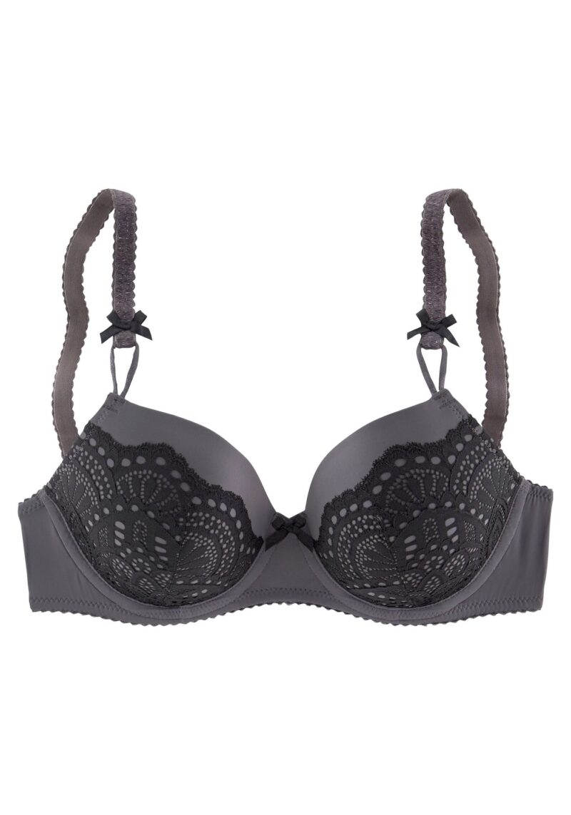 LASCANA Sutien 'Aurora'  gri / negru