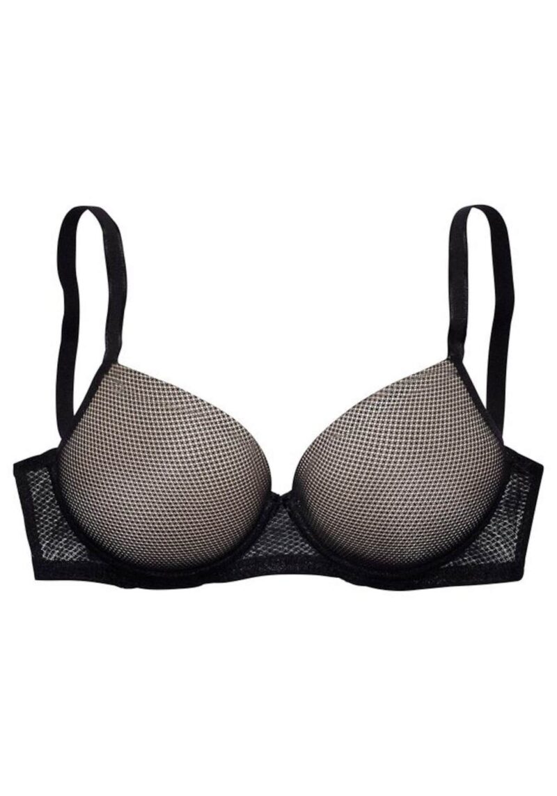 LASCANA Sutien 'Invisible Pink'  gri / negru