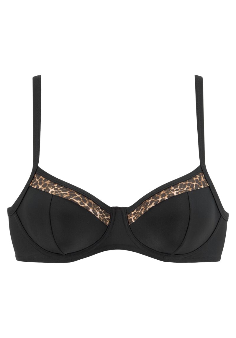 LASCANA Sutien costum de baie 'Adele'  bej / maro / negru