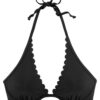 LASCANA Sutien costum de baie 'Scallop'  negru