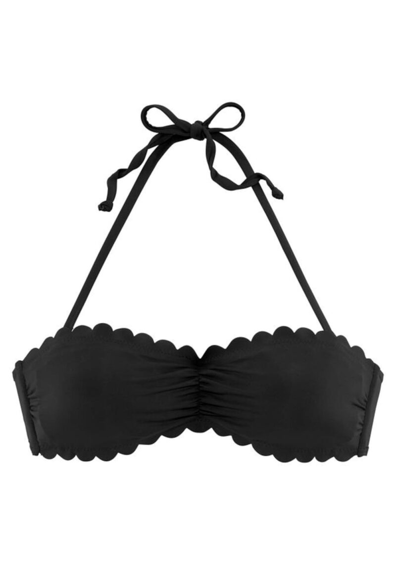 LASCANA Sutien costum de baie 'Scallop'  negru